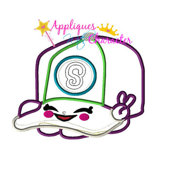 Shopkins Baseball Cap Hat Applique Embroidery Machine Design