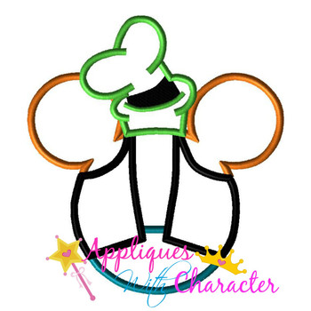 Goofy Mickey Mouse Head Outline Applique Design