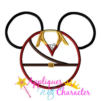 Beauty Gaston Mr Mouse Head Applique Design