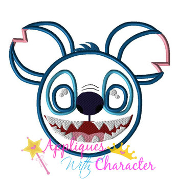 Stitch Mr Mouse Head Applique Embroidery Design