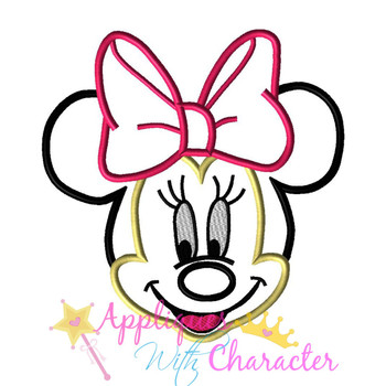 Minnie Mouse Face Applique Embroidery Design
