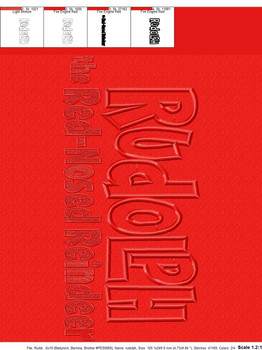 Rudolph Reindeer Logo Applique Embroidery Design