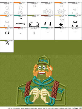 Frozen Movie Oaken Applique Embroidery Design