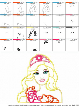 Barbie Secret Door Movie Bust Applique Design