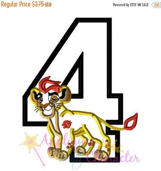 Lion Guard FOUR Inspired Applique Design