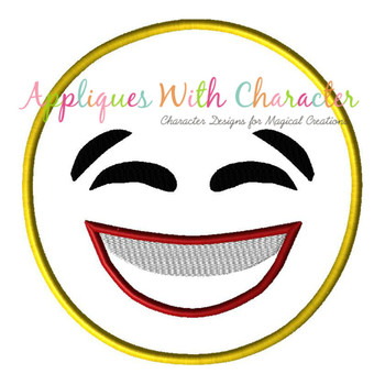 Laughing Emoji No Tears Applique Embroidery Design