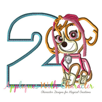 Paw Sky Patrol Pup Two Applique Design