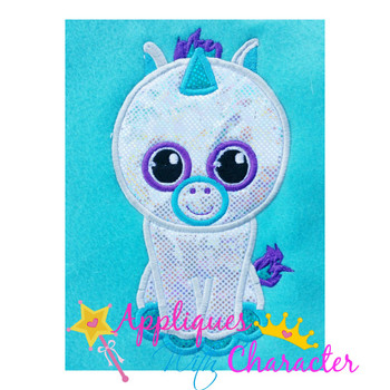 Beanie Boo Unicorn Applique Embroidery Design