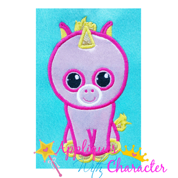 Beanie Boo Unicorn Applique Embroidery Design