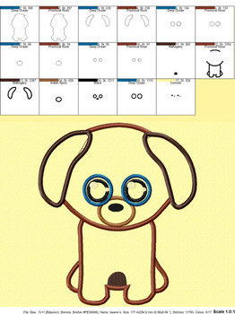 Beanie Boo Dog Applique Embroidery Design