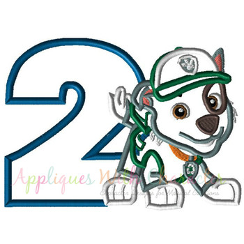 Pup Patrol Rockie Two  Applique Design