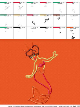 Mermaid Sister Applique Embroidery Design