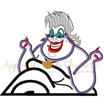 Little Mermaid Ursula Applique Embroidery Design