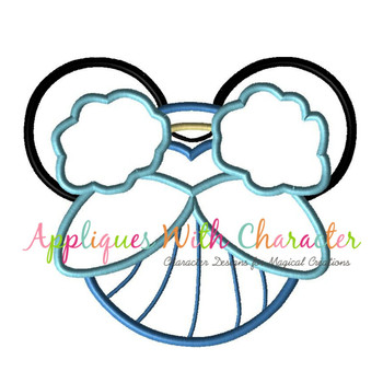 Cinderella Mickey Mouse Head Applique Design