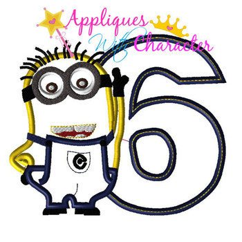 Minion Six Applique Design