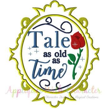 Beauty Exclusive Tale As Old As Time Mirror Applique Design