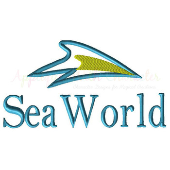 Sea World Logo Applique Embroidery Design