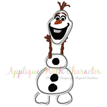 Frozen Olaf Snowman Holding Head Applique Design