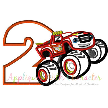 Blaze Monster Truck Two Applique Design