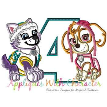Paw Patrol Skye Everest Four Applique Design