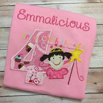 Pinkalicious Bust Applique Embroidery Design
