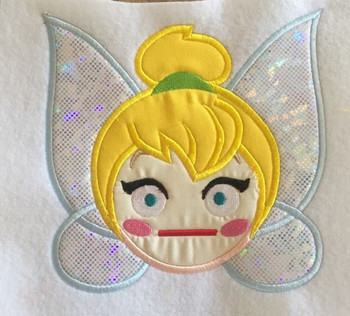 Tinkerbell Emoji Applique Embroidery Design