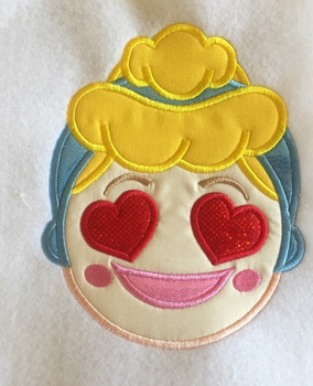 Cinderella Emoji Appilque Embroidery Design