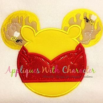 Winnie the Pooh Mickey Head Applique Design