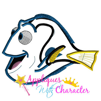 Finding Dory Blue Tang Applique Embroidery Design