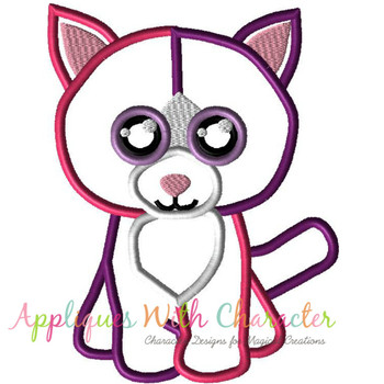 Beanie Boo Pellie Cat Applique Embroidery Design