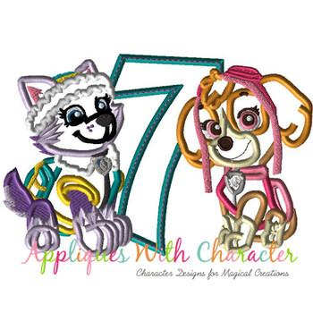 Paw Skye Everest Seven Applique Embroidery Design