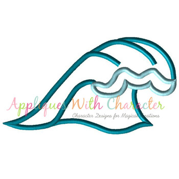 Moana Island Wave Applique Embroidery Design