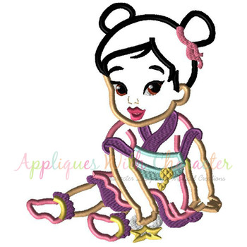 Island Baby Mulan Applique Embroidery Design