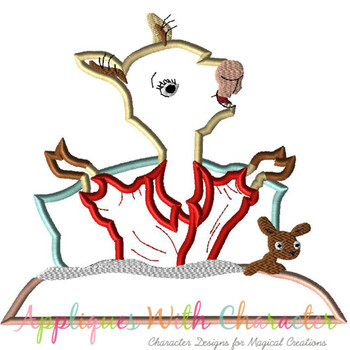 Llama Pajama Applique Embroidery Design