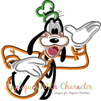 Disney's Goofy Bust Applique Embroidery Design