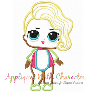 LOL Doll Surfer Babe Applique Embroidery Design