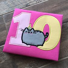 Pusheen Cat Applique Design 
