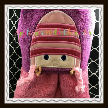 3D Middle Sister Peeker Applique Embroidery Design