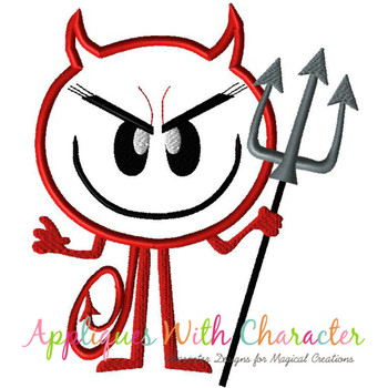 Emoji Emoticon Devil Applique Embroidery Design