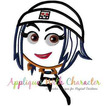 Emoji Emoticon Girl Applique Embroidery Design