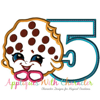 Shopkins Kookie Cookie Five Applique Design