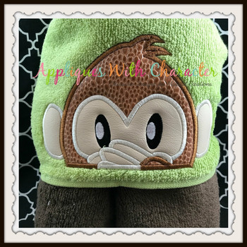 Emoji Monkey Peeker Applique Embroidery Design