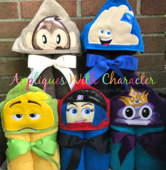 Movie Emoji Emoticon Peeker Applique Design Set