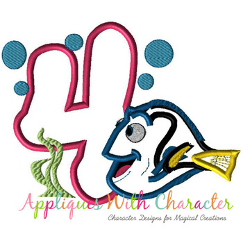 Dory Number Four Applique Embroidery Design