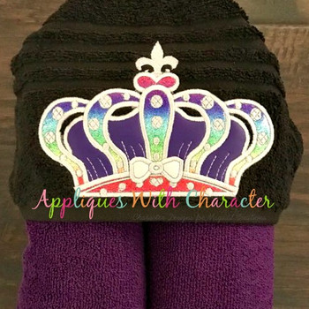 Princess Crown Peeker Applique Embroidery Design