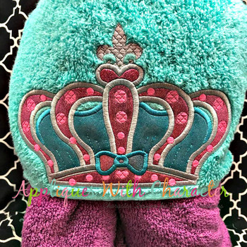 Princess Crown Peeker Applique Embroidery Design
