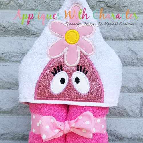 Foofy Pink Gabba Girl Peeker Applique Design