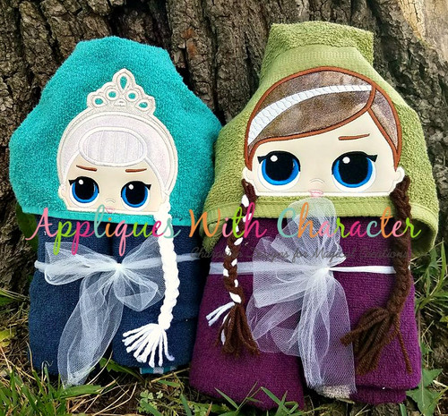 Elsa & Anna Doll Peeker Applique Design Bundle 