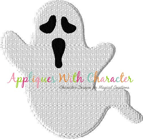 Ghost Filled Stitch Embroidery Design