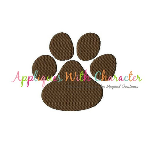 Paw Print Filled Stitch Embroidery Design